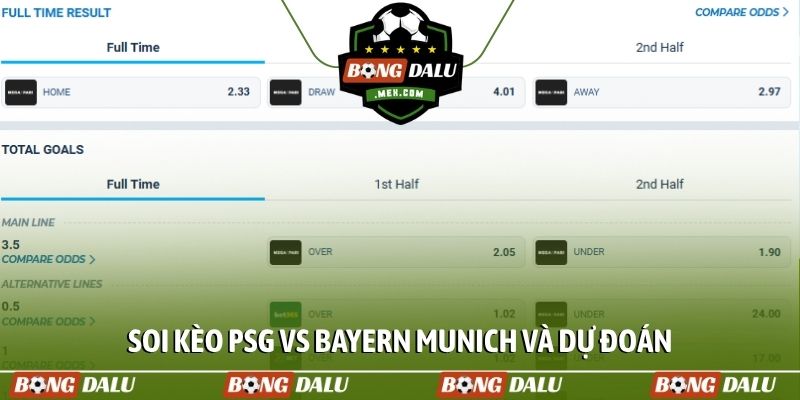 Soi kèo PSG vs Bayern Munich và dự đoán